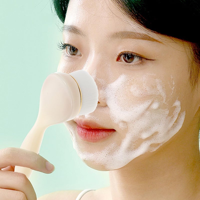 Long Handle Facial Cleansing Brush 2 Pack Soft Bristles For Sensitive Skin Daily Skincare - Image 5