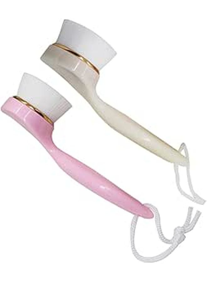 Long Handle Facial Cleansing Brush 2 Pack Soft Bristles For Sensitive Skin Daily Skincare - Image 1