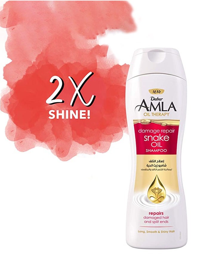 Dabur - Dabur Amla Damage Repair Snake Oil Shampoo | Enriched with Amla Snake Oil Essentials | Repairs Damaged Hair & Split Ends -200ml - Image 1