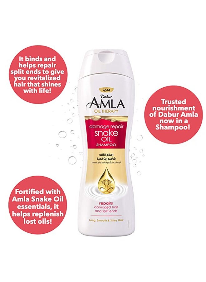 Dabur - Dabur Amla Damage Repair Snake Oil Shampoo | Enriched with Amla Snake Oil Essentials | Repairs Damaged Hair & Split Ends -200ml - Image 1
