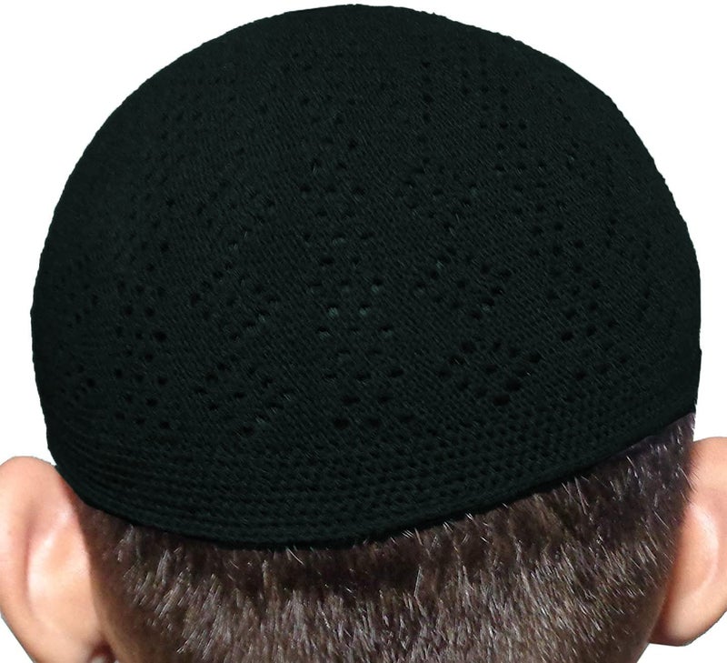bonballoon Wholesale Kufi Lot of 3 Pcs Colors Muslim Koofi Kofi Hat Topi Cotton Turkish Skull Cap Islamic Muslim Islam Prayer Takke Knit Style Helmet Liner Hats Caps for Men, One Size - Image 3