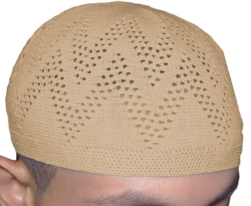 bonballoon Wholesale Kufi Lot of 3 Pcs Colors Muslim Koofi Kofi Hat Topi Cotton Turkish Skull Cap Islamic Muslim Islam Prayer Takke Knit Style Helmet Liner Hats Caps for Men, One Size - Image 5