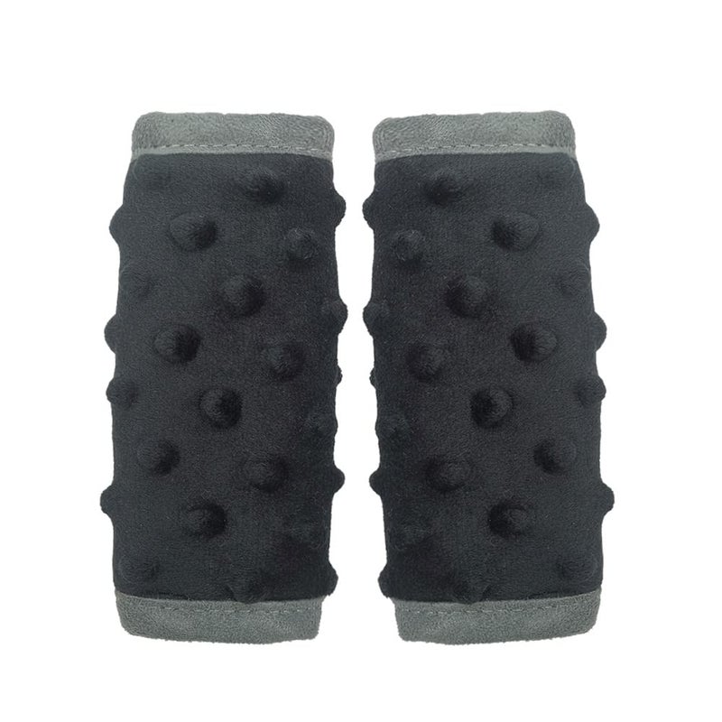 DODO NICI car seat Strap Cover for Baby, seat Belt Cover Cushion, Belt Pads fit Baby Carrier/Pushchair/Stroller, Cozy Peace Dotted Minky, Solid Black - Image 1