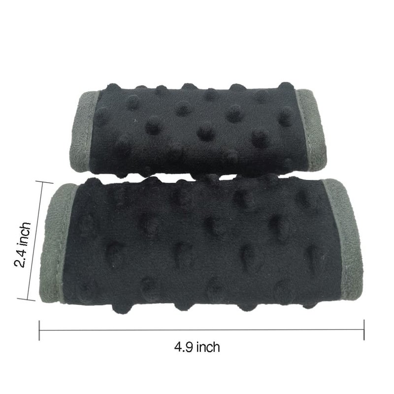 DODO NICI car seat Strap Cover for Baby, seat Belt Cover Cushion, Belt Pads fit Baby Carrier/Pushchair/Stroller, Cozy Peace Dotted Minky, Solid Black - Image 3