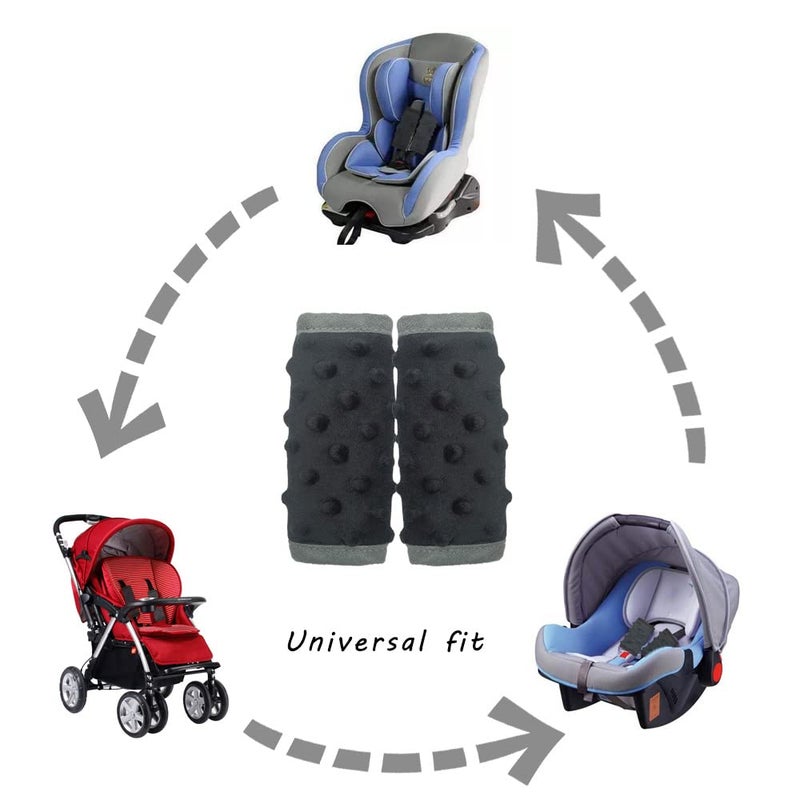 DODO NICI car seat Strap Cover for Baby, seat Belt Cover Cushion, Belt Pads fit Baby Carrier/Pushchair/Stroller, Cozy Peace Dotted Minky, Solid Black - Image 4