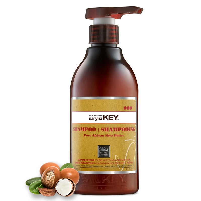 Saryna Key Shampoo for Damaged Hair with Pure African Shea Butter - Moisturizing Shampoo for Dry Damaged Hair - Professional Keratin Treatment - Sulfate Free, No Parabens, Cruelty Free (300ml/10.14oz) - Image 1