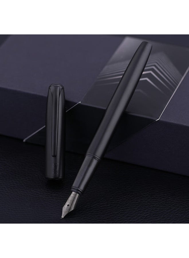 Pimio Art Calligraphy Fountain Pen With Bent Nib For Men And Women, Calligraphy Practice Pen For Adults And Students, Fine Nib 1.0mm, Malaga Series 916 Midnight Black - Image 2