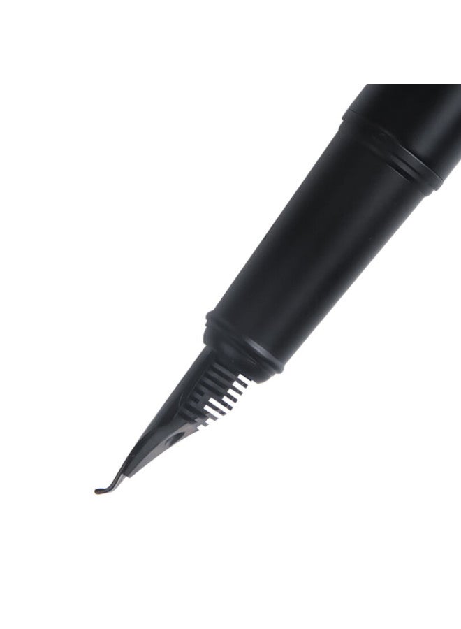Pimio Art Calligraphy Fountain Pen With Bent Nib For Men And Women, Calligraphy Practice Pen For Adults And Students, Fine Nib 1.0mm, Malaga Series 916 Midnight Black - Image 1