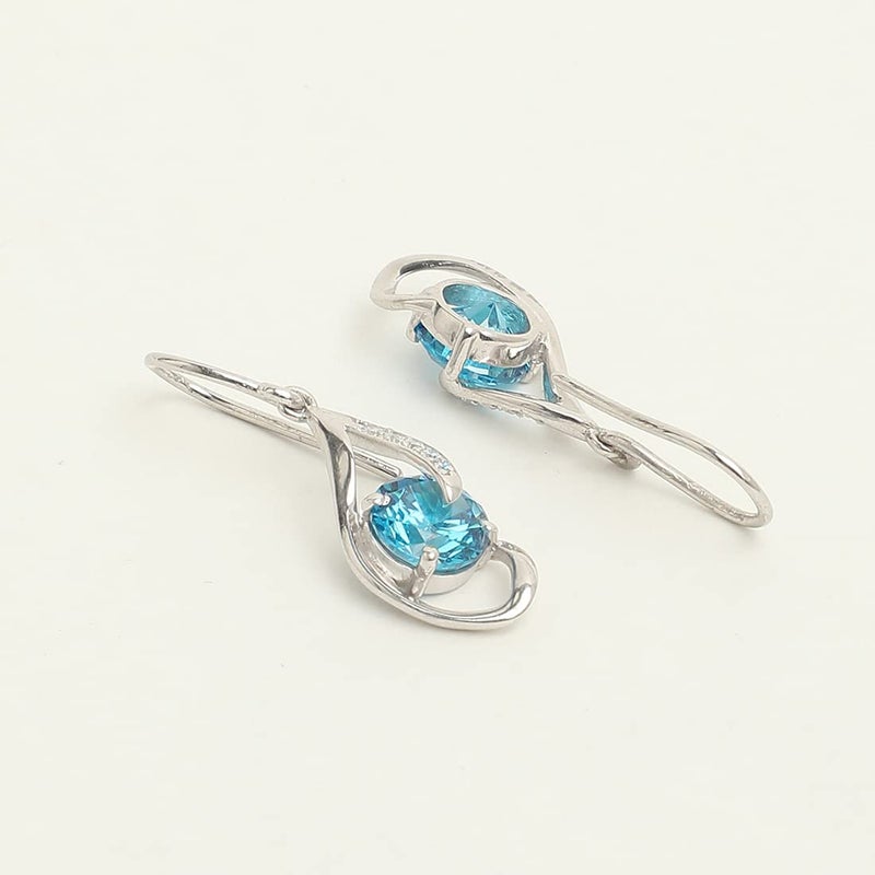 CLARA 925 Sterling Silver Sky Blue Eye Pendant with Chain Necklace | Rhodium Plated, Swiss Zirconia | Gift for Women & Girls - Image 4