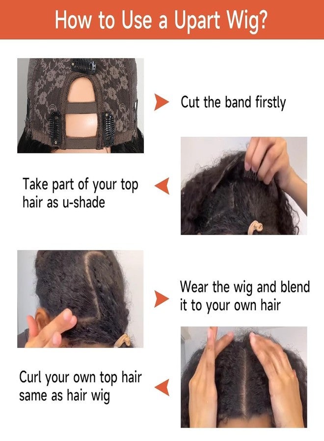 سيلينا شعر مستعار سيلينا، جزء على شكل حرف U، شعر بشري طبيعي، مجعد ومستقيم، بدون غراء، بدون ترك أي جزء، شعر مستعار مطور، جزء على شكل حرف U، للنساء، ياكي، شكل حرف U، أسود طبيعي، 14 بوصة - Image 5