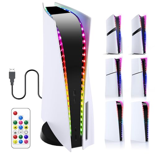 FASTSNAIL LED Light Strip for All PS5 Model, Accessories for PS5 Pro/PS5 Slim/PS5 Original, 358 DIY Modes 7 RGB Colors for PS5 Led Light, Led Strip Light Kit Decoration for PlayStation 5 Console - Image 1