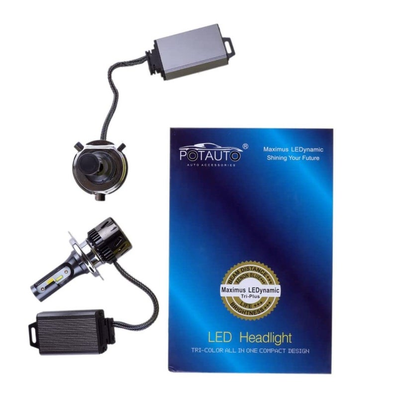 Potauto H4 3 In 1 Car Headlight Bulb With Tri-Color Maximus Ledynamic - Set Of 2 - Image 1