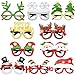LUKBERA 10Pcs Christmas Glasses Glitter Xmas Santa Eyeglasses Frame for Adults Christmas Party Favor Holiday Gift Photo Props Decor Accessories - Image 3