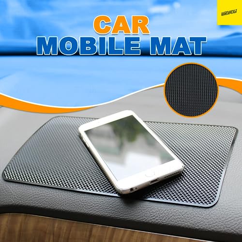 Karomouj KMA284 Car Dashboard Anti Slip Car Pad Non Slip Dashboard Mat Anti Skid Grip Mount for All Smartphone, Keychain (Black, Pack of 1) (Small - 27x 14 x 0.1 cm) | Rubber - Image 3