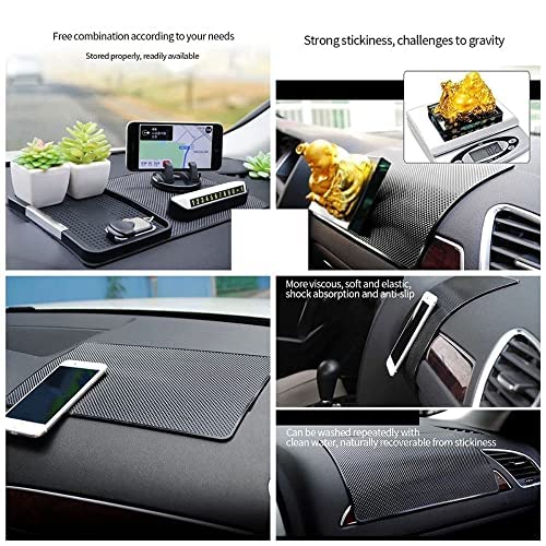 Karomouj KMA284 Car Dashboard Anti Slip Car Pad Non Slip Dashboard Mat Anti Skid Grip Mount for All Smartphone, Keychain (Black, Pack of 1) (Small - 27x 14 x 0.1 cm) | Rubber - Image 5