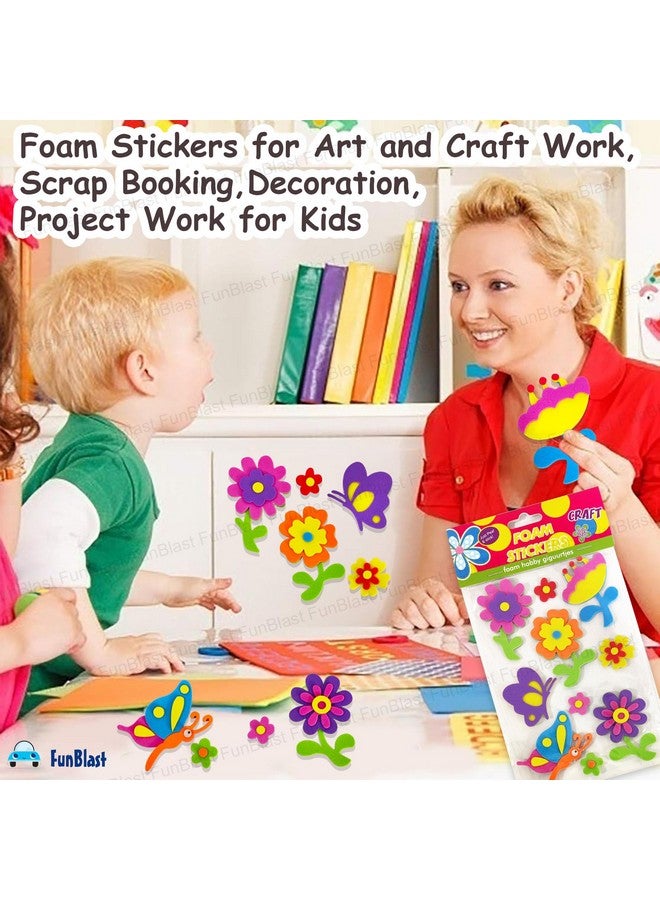 فنبلاست ملصقات إسفنجية من فن بلاست - ملصقات منفوخة ذاتية اللصق ثلاثية الأبعاد للأطفال، ملصقات بطابع الفراشة للأعمال الفنية والحرفية، وحجز القصاصات، والديكور، وأعمال المشاريع للأطفال - متعددة الألوان - Image 5