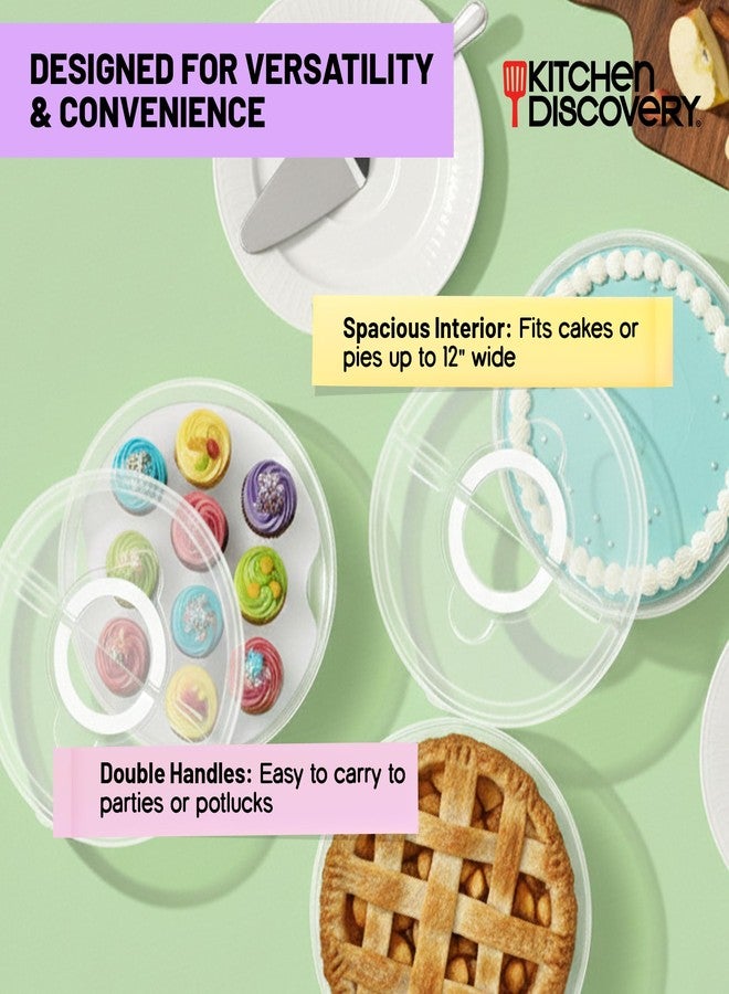 Kitchen Discovery Cupcake Carrier and Muffin Container Pie, Cake, and Cupcake Carrier with Lid and Handle for Safe Transport and Fresh Storage of a Variety of Desserts - Image 4