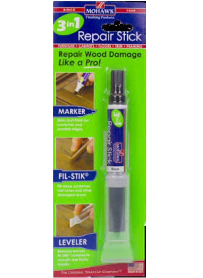Mohawk Finishing Products - Mohawk 3 in 1 Repair Stik True White M319 3014B, All in One Solution for Wood and Furniture Scratches, Touch Up Marker Pen, Wood Filler Putty, Levelling Cap - Image 1