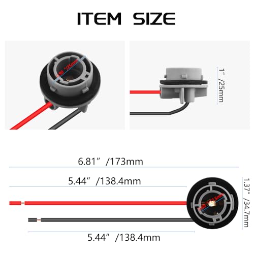 WMYCONGCONG 6 PCS 1157 BAY15D Lamp Socket Turn Signal Light Bulb Socket Wire Harness Connector (1157 BAY15D) - Image 2