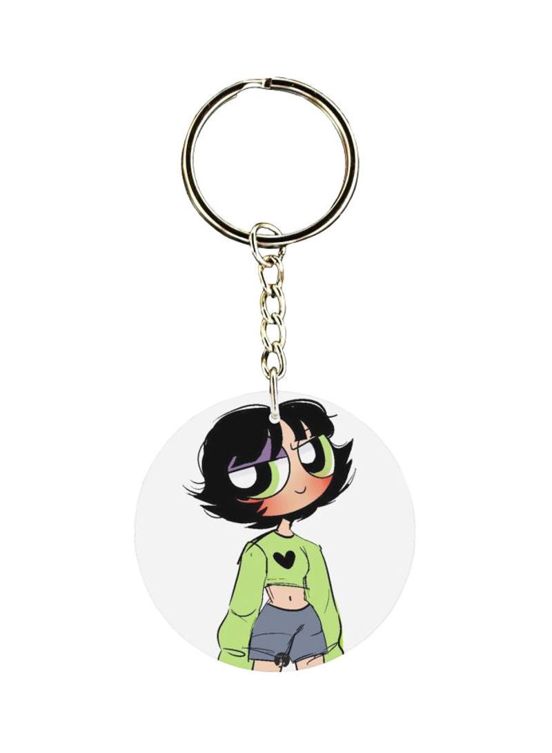 Power Puff Girl Printed Keychain