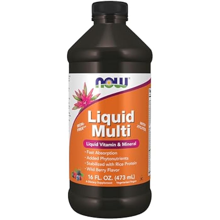 now Supplements, Liquid Multi, Fast Absorption, Liquid Vitamin & Mineral, Wild Berry Flavor, 16-Ounce - Image 1