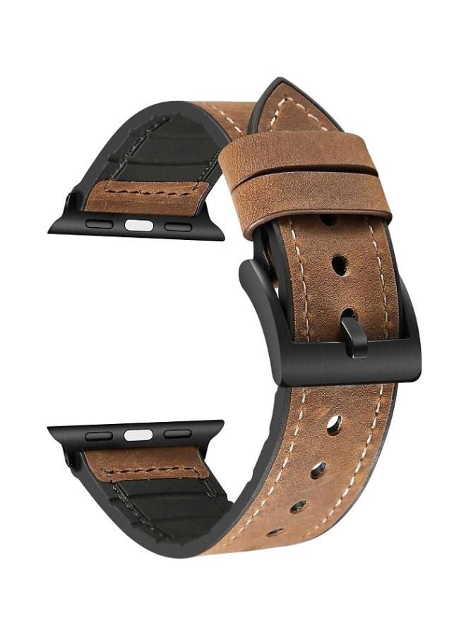نيبمينينت سوار بديل لمجموعة الساعات الذكية أبل 1/2/3/4 بمقاس 38/40 مم بني/أسود