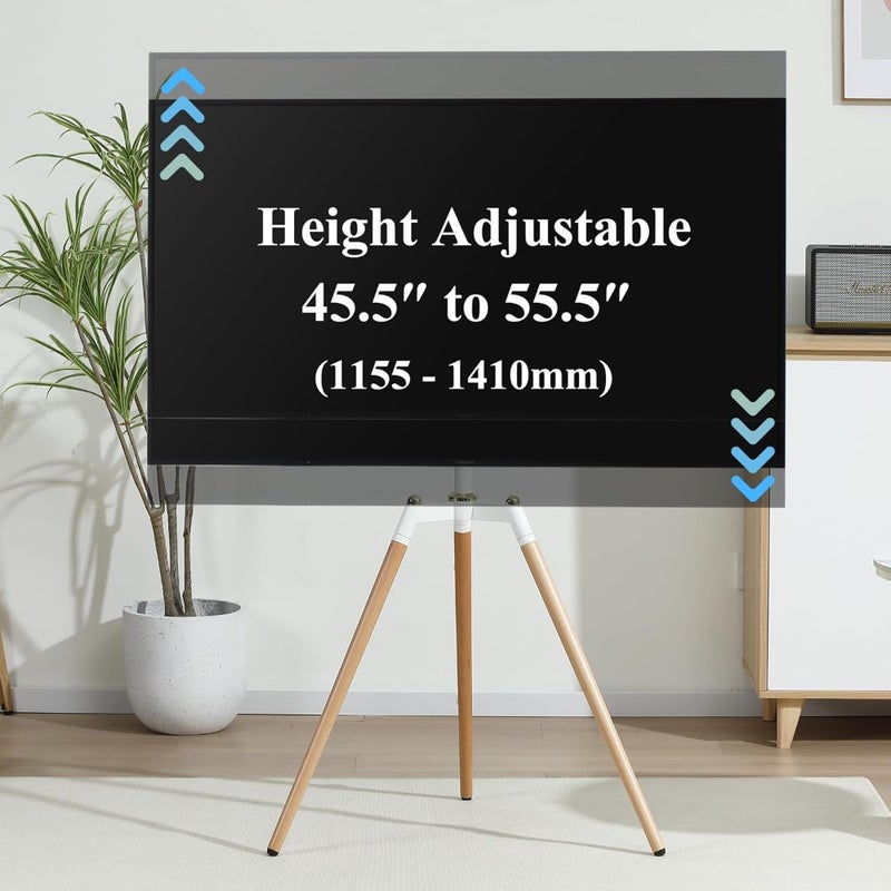 Floor TV Stand for 32-65 Inch Screen Height Adjustable Studio Easel TV Display Stand with 140 Swivel for Bedroom, Living Room, Corner TV Stand - Image 3