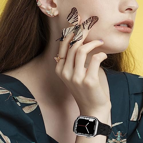 iWabcertoo 4 PACK Engraved Silicone Bands Compatible with Apple Watch Band 40mm 38mm 41mm 42mm 44mm 45mm 46mm 49mm Women Breathable Soft Cute Sport Replacement Strap for iWatch SE Series 11 10 9 8 7 6 5 4 3 2 1 - Image 5