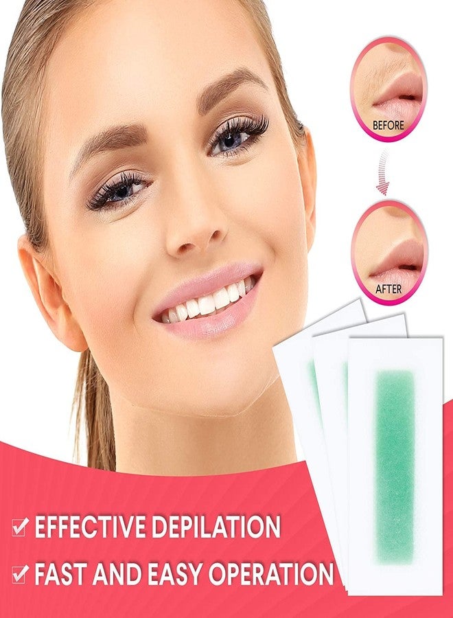 AKADO شرائط إزالة الشعر بالشمع البارد الجاهزة للاستخدام من أكادو للحواجب والوجه والشفة العليا والذقن - 10 قطع (10) - Image 5
