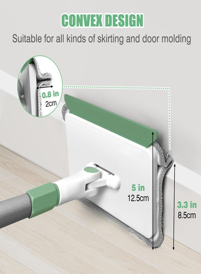 DALIPER Baseboard Cleaner Tool with Handle, Wall Cleaner Mop with 54.7'' Adjustable Long Handled 1 Scrubber Brush Mop Head and 4 Reusable Cleaning Pads for Baseboards Cleaning, Ceiling, Skirting Board - Image 3