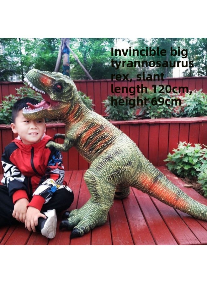 Dinosaur Toy Simulation Animal Model Large Tyrannosaurus Rex Soft Rubber Children's Educational Institution Gift-Color:Super Large Single Head Magic Dragon Red - Image 4