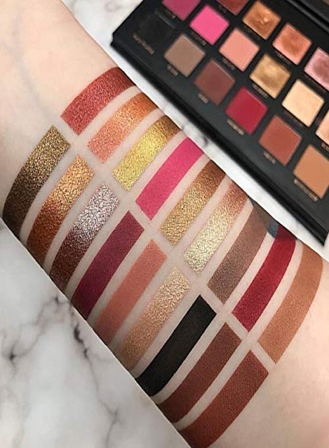 Authentic Store Rose Gold Eyeshadow Palette 18 Color Makeup Palette Highlighters Eye Make Up High Pigmented Professional, Rosegold, Shimmery & Semi Matte & Matte Finish - Image 3