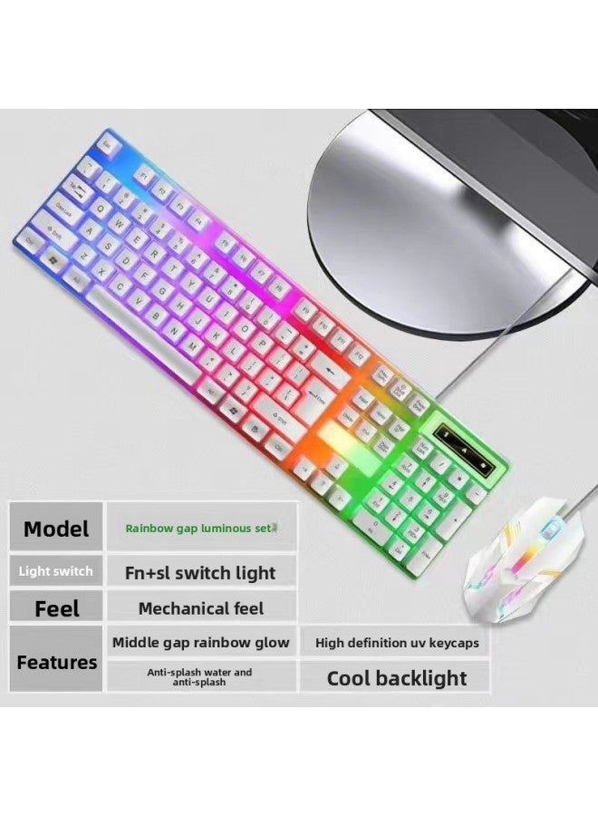 Computer Universal E-sports Wired Keyboard And Mouse Feel Desktop Gaming Notebook Keyboard And Mouse Suit Luminous Machinery 