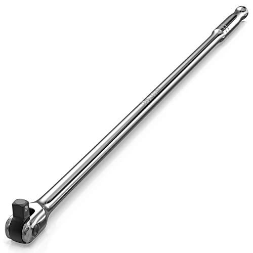 Olsa Tools Breaker Bar - 1/2-Inch Drive - 25" Length with 180° Flex Head - Spring-Loaded Ball - Heavy-Duty Cr-V Steel - Ideal for Automotive, Nuts, and Bolts - Part: 1276 - Image 1