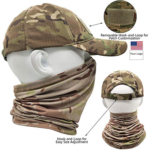 HOPSOOKEN Camo Hats for Men with Cooling Sun UV Neck Gaiter Military Tactical Hunting Hat for Running Hiking Baseball Cap(Camo) - Image 3