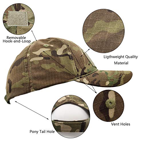 HOPSOOKEN Camo Hats for Men with Cooling Sun UV Neck Gaiter Military Tactical Hunting Hat for Running Hiking Baseball Cap(Camo) - Image 4