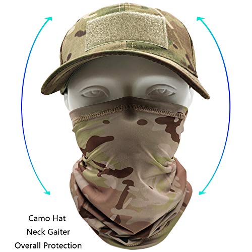 HOPSOOKEN Camo Hats for Men with Cooling Sun UV Neck Gaiter Military Tactical Hunting Hat for Running Hiking Baseball Cap(Camo) - Image 2