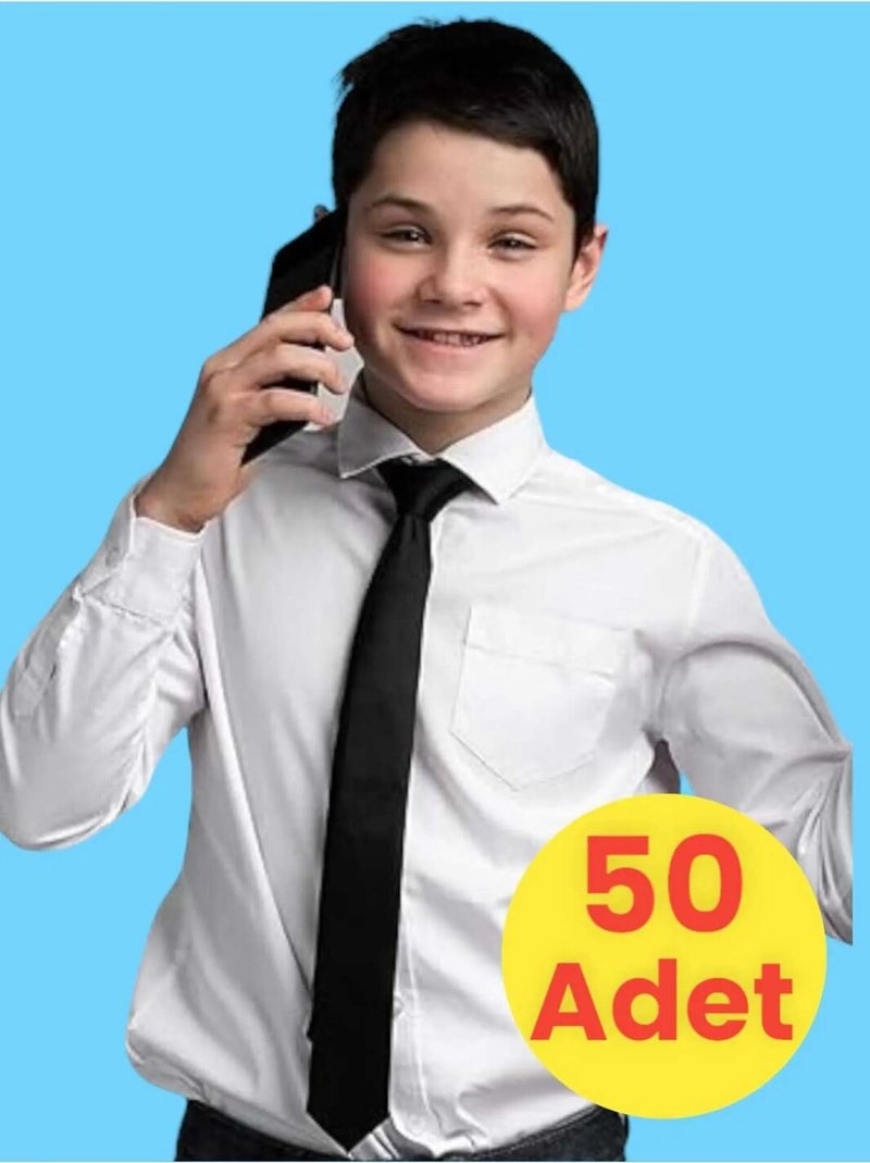 Tezzgelsin Unisex 5 - 10 Years Old Children's Elastic Tie 50 Pieces 