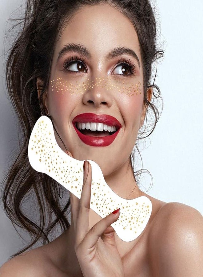 Raenso 6 Pcs Temporary Gold Glitter Star Makeup Patches | Freckles Face Stickers | Waterproof Cosmetic for Festivals, Parties - Image 4