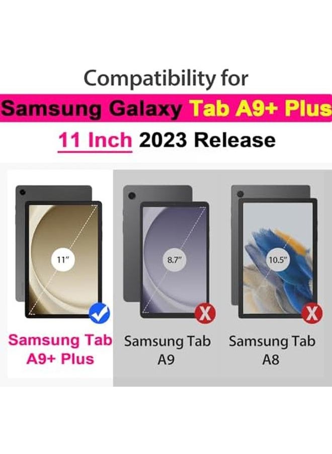 DUZZONA - Kids Case For Samsung Galaxy Tab A9 Plus 11 Inch 2023 Sm X210 X216 X218 Eva Lightweight Shockproof Case For Tab A9 Plus With Handle And Shoulder Strap Rose Pink - Image 1