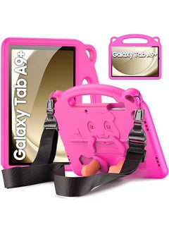 DUZZONA Kids Case For Samsung Galaxy Tab A9 Plus 11 Inch 2023 Sm X210 X216 X218 Eva Lightweight Shockproof Case For Tab A9 Plus With Handle And Shoulder Strap Rose Pink  - Image 1