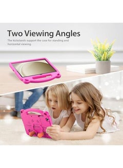 DUZZONA Kids Case For Samsung Galaxy Tab A9 Plus 11 Inch 2023 Sm X210 X216 X218 Eva Lightweight Shockproof Case For Tab A9 Plus With Handle And Shoulder Strap Rose Pink  - Image 3