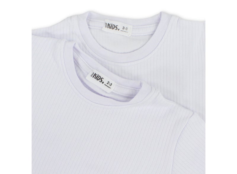 Ourkids Unisex Kids 2-Pack Short-Sleeve Thermal Tops – White - Image 2