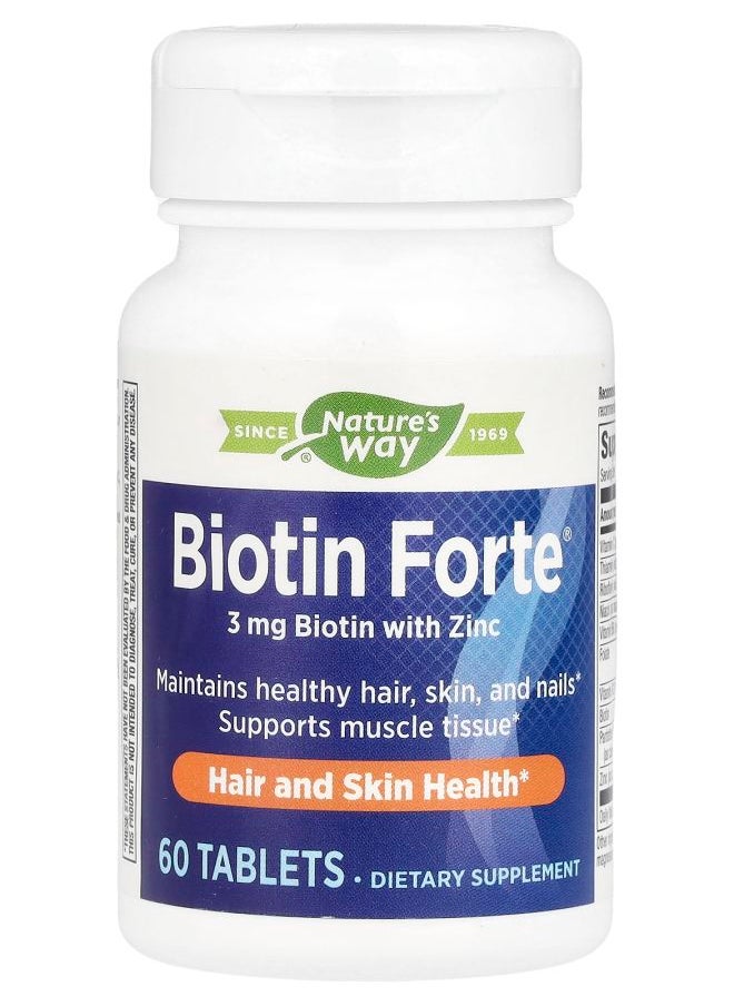 Nature's Biotin Forte® with Zinc 3 mg 60 Tablets 