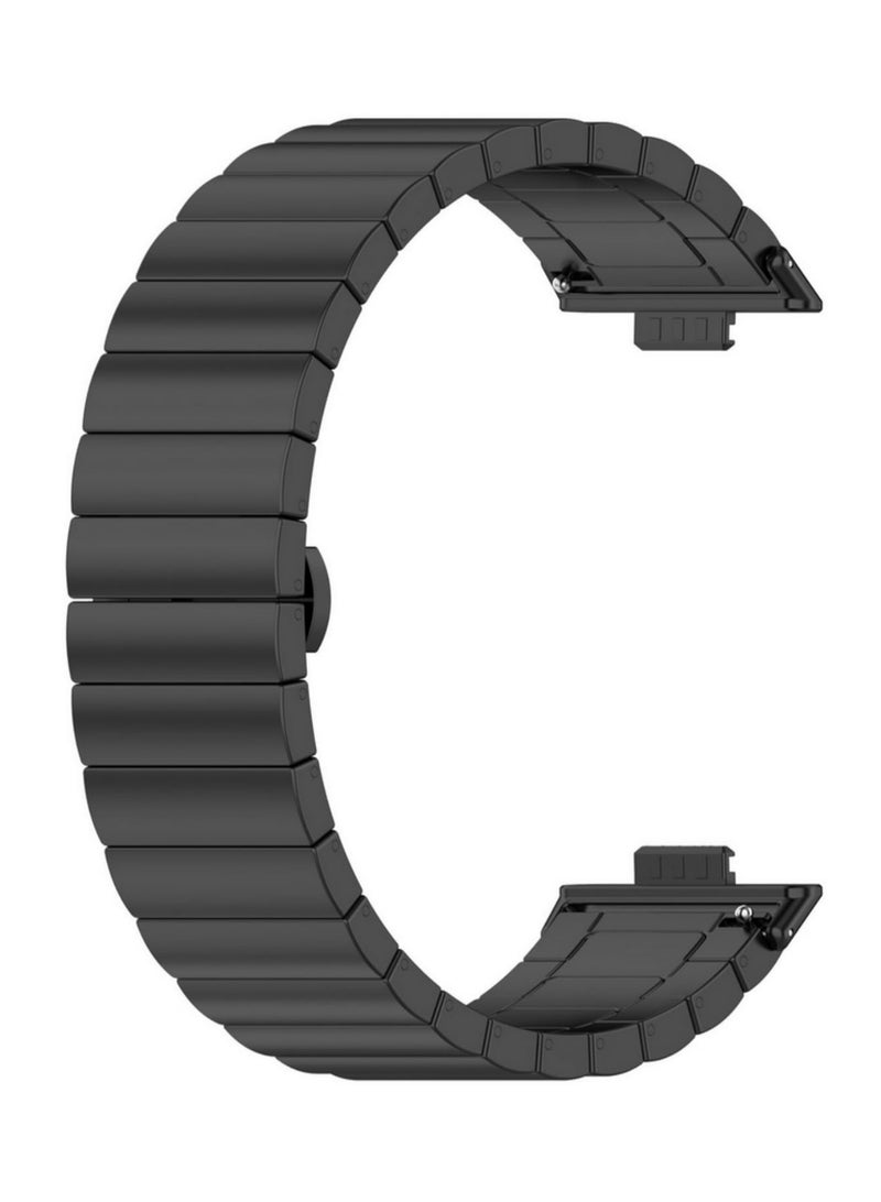 1PCS Stainless Steel Strap for Huawei Watch Fit 3 Butterfly Buckle Bracelet Link Band Replacement Correa Compatible with Huawei Watch Fit3 Smartwatch Accessories  - Image 3