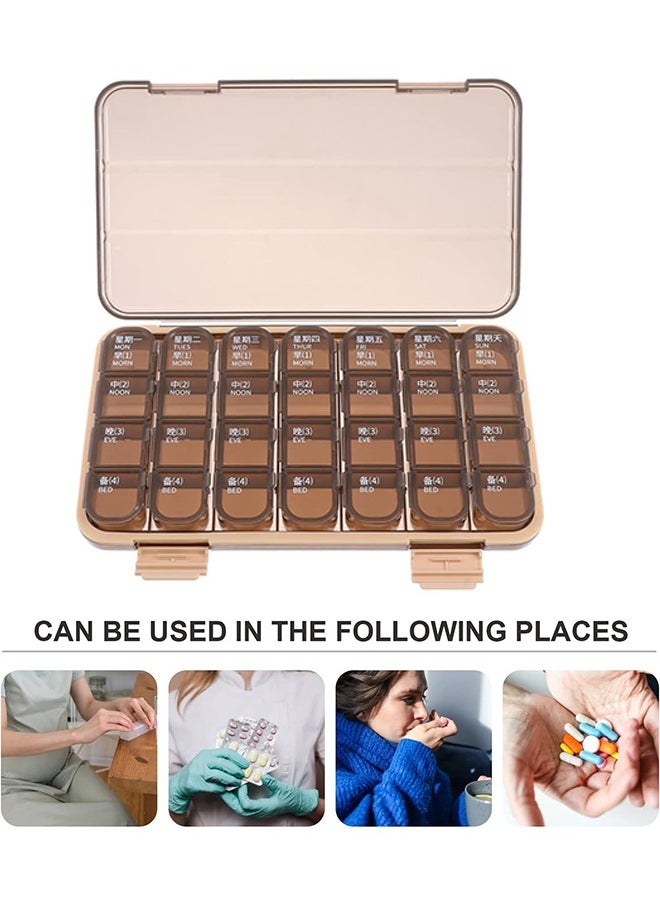 Lemon 28 One Week Planner Medicine Organizer 7 Day Plastic to Go Containers Purse Case Organizer Travel Medicine Kit Case Tray Food Grade Plastic Seal Accessories  - Image 2
