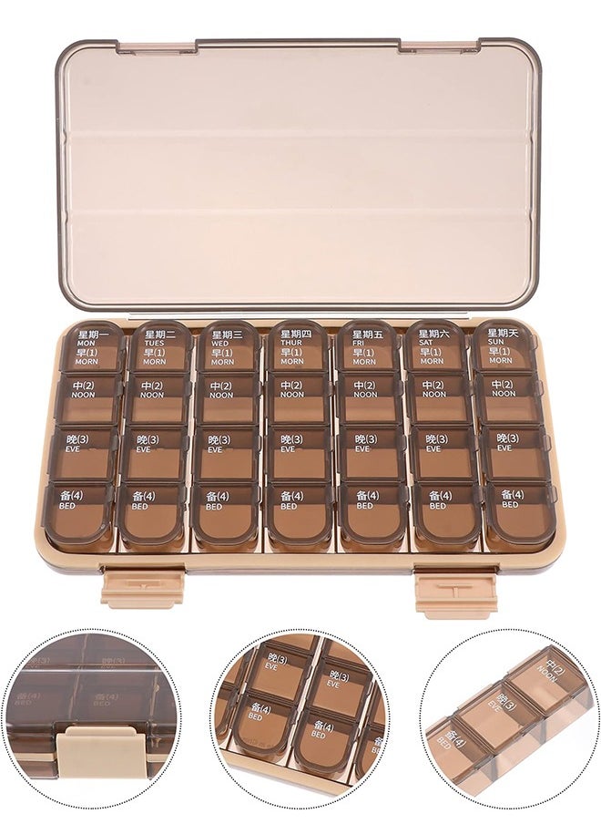 Lemon 28 One Week Planner Medicine Organizer 7 Day Plastic to Go Containers Purse Case Organizer Travel Medicine Kit Case Tray Food Grade Plastic Seal Accessories  - Image 1