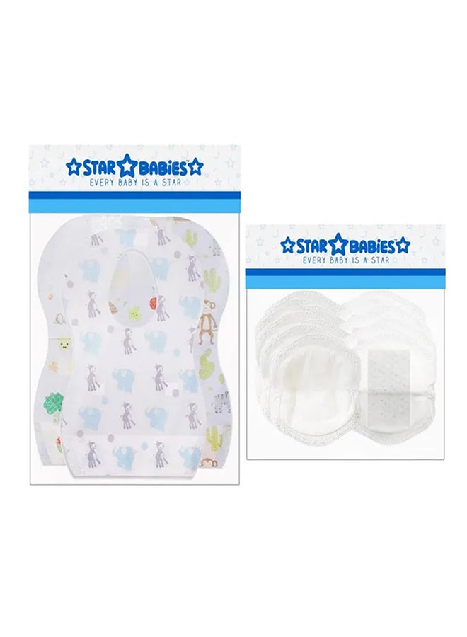 STAR BABiES Combo Pack 30-Pieces Disposable Breast Pad With 30-Pieces Disposable Bibs