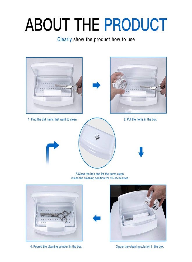 Aifeiter Plastic Sterilizing Tray,Tool sterilization box,Nail Tools Plastic Sterilizing Box Beauty Tool Sterilizing Tray Disin-fection Box,Tweezers,Hair Salon,Spa & Cutter Manicure Equipment-(White) - Image 5
