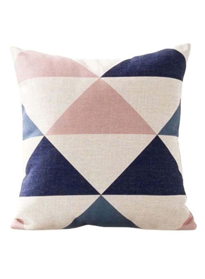 Modern Home Painted Pillow Case Linen White/Pink/Blue - Image 1